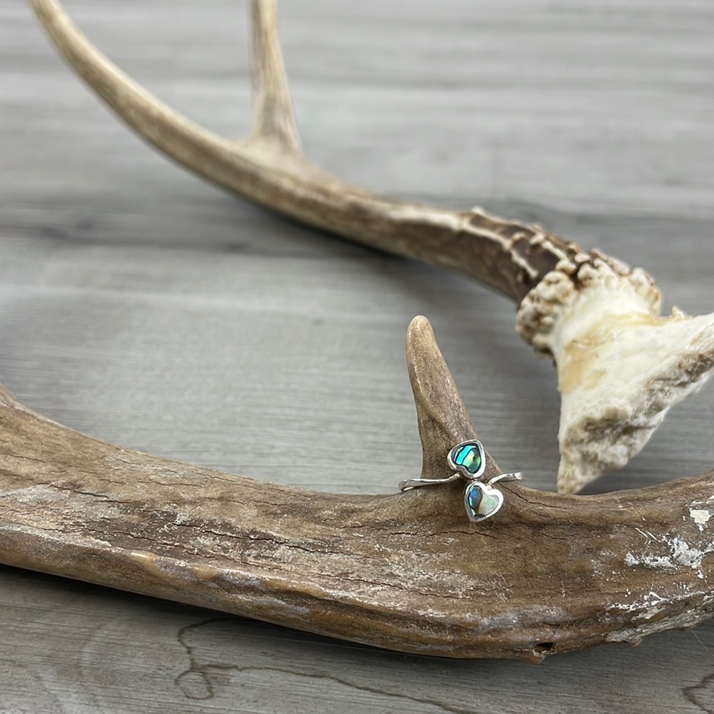 🍂Authentic Abalone Shell Sterling Silver Heart Ring🍂